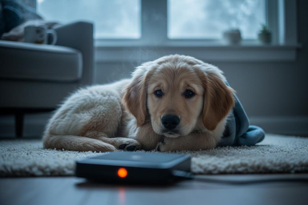 cold dog before heating pad